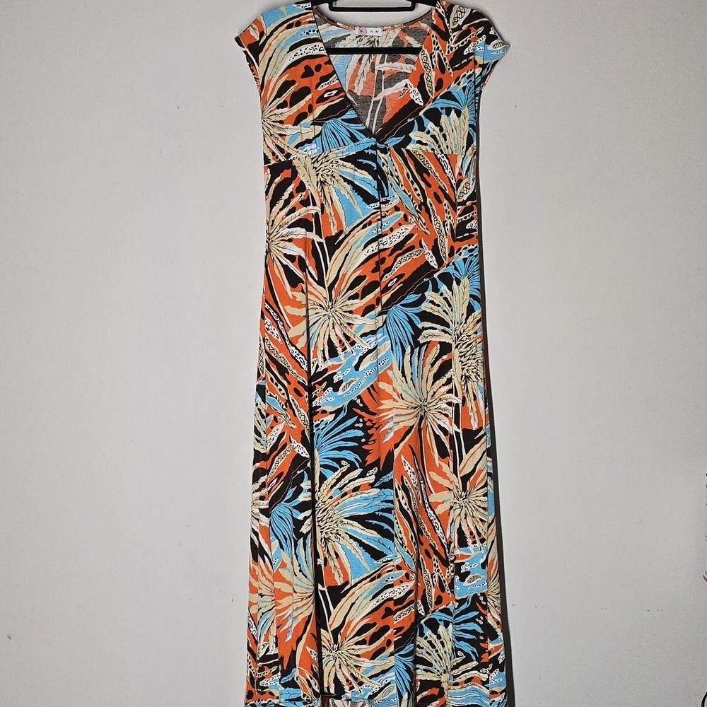 Vintage Glam Women Y2K Floral Babydoll Maxi Dress Sz M Fairygrunge Boho Festival